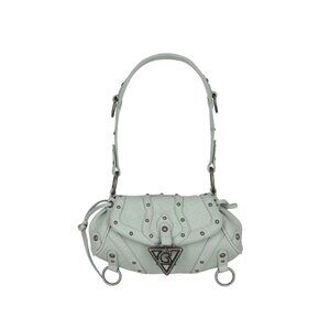 Guess Mini Claudia Crackled Leather Shoulder Bag in Milkshake Mint